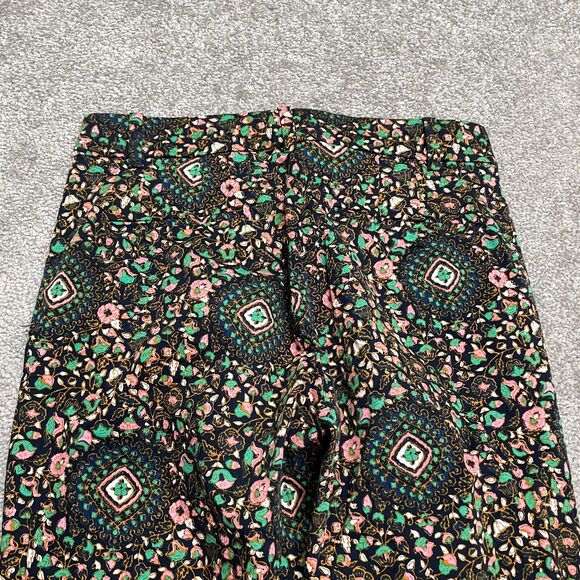 J.Crew Skimmer Crop Ankle Pants Womens 00 Navy Blue Floral Mid Rise Casual 28x25 - Picture 10 of 12